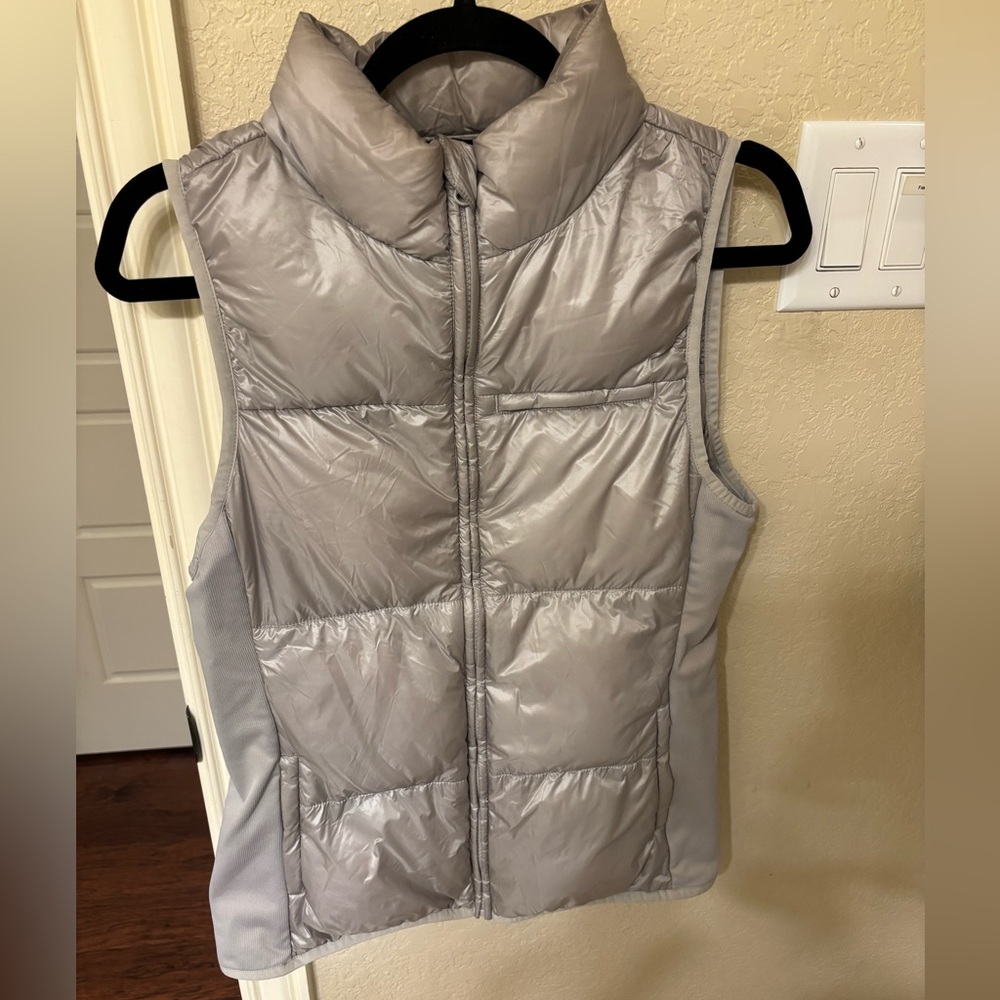 Silver puffer vest